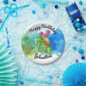 かわいいカメのパーティーのプレート ペーパープレート (パーティー)