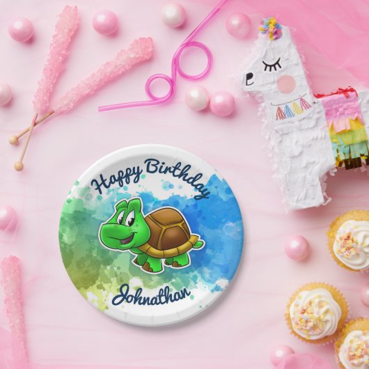 かわいいカメのパーティーのプレート ペーパープレート (パーティー)