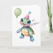 かわいいカメのブランクカード –  Let's Shellebrate カード (正面)