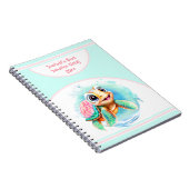 かわいいカメの夏の休み名前日記帳ノートブック ノートブック (右側)