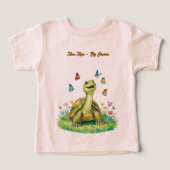 かわいいカメの子供用Tシャツ (デザイン正面)