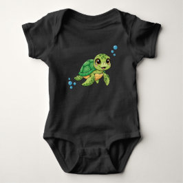かわいいカメの子供用Tシャツ ベビーボディスーツ
