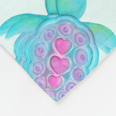 かわいいカメの水彩画名前をカスタムするアクア フリースブランケット (角)