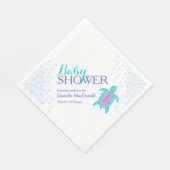 かわいいカメの水色カスタムの赤ちゃんシャワーナプキン スタンダードランチョンナプキン (角)