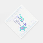 かわいいカメの水色カスタムの赤ちゃんシャワーナプキン スタンダードランチョンナプキン (角)