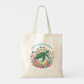 かわいいカメの海中探検 | カラフルな大海原 トートバッグ (裏面)