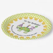 かわいいカメの第2ハッピーバースデーの紙皿 ペーパープレート (アングル)