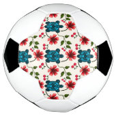 かわいいカメの花柄 サッカーボール (回転)