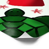 かわいいカメの花模様 | 赤い花とハート ポスター (コーナー)