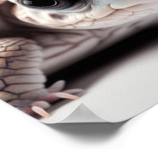 かわいいカメの赤ちゃんのポートレート | 1:1 スクエア ポスター (角)