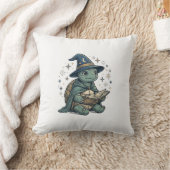 かわいいカメの魔法使いが魔法の本を読むベクター デザイン クッション (ブランケット)