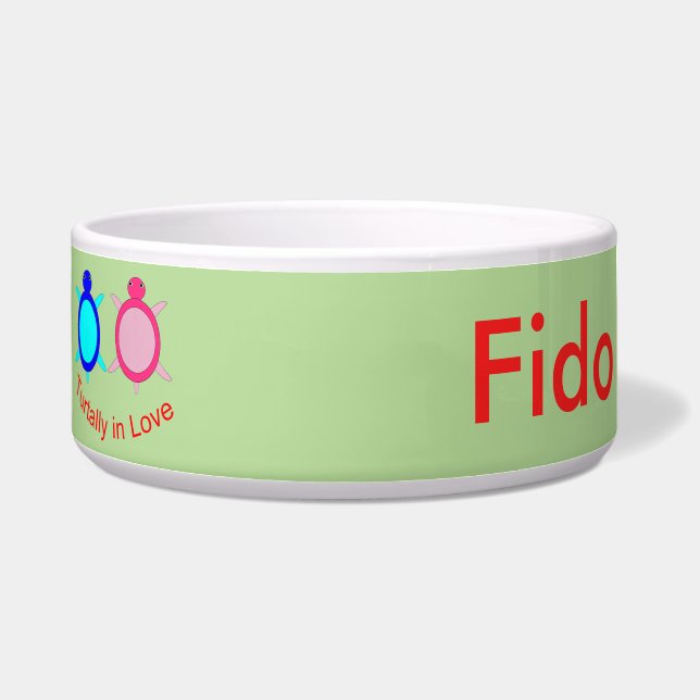 かわいいカメパーソナライズされたのカップル ボウル (左)