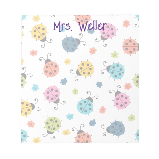 かわいいカメムシのメモ帳（名前入り） ノートパッド (正面)