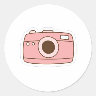 かわいいカメラのステッカー ラウンドシール