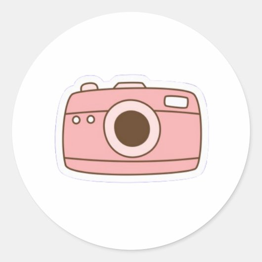 かわいいカメラのステッカー ラウンドシール (正面)