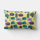 かわいいカメラのパターン ランバークッション (裏面)