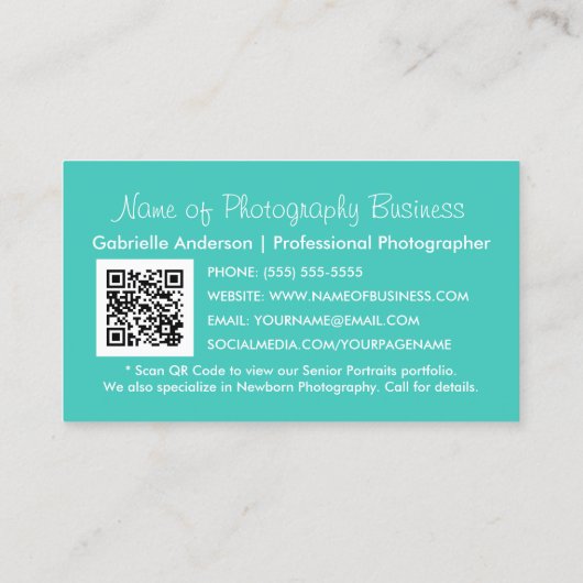 かわいいカメラピンクシェブロンプロフェッショナル写真家 名刺 (裏面)