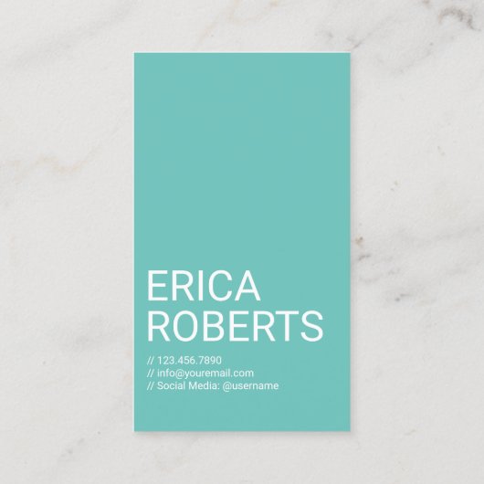 かわいいカメラ撮影光ティール(緑がかった色)写真家 名刺 (裏面)