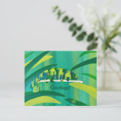 かわいいカメレオンのポストカードの挨拶やテキスト ポストカード (スタンド正面)