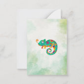 かわいいカメレオンの子供向けバレンタインデーカード ノートカード (裏面)