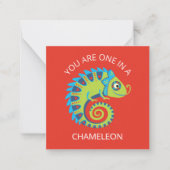 かわいいカメレオンの子供用バレンタインデー教室 ノートカード (正面)