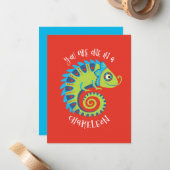 かわいいカメレオンの幼児 バレンタインデーの教室 ノートカード (正面/裏面インサイチュ)