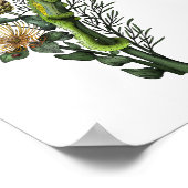 かわいいカメレオンインプロテアブーケフローラ植物学 ポスター (角)