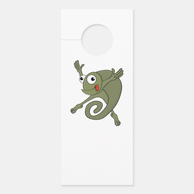 かわいいカメレオン ドアノブサイン (正面)