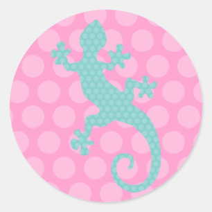 かわいいカメレオン ラウンドシール