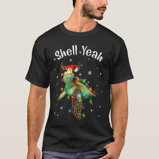 かわいいカメ愛好家のためのクリスマス Tシャツ (正面)