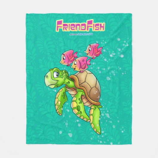 かわいいカメ毛布 フリースブランケット (正面)