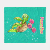 かわいいカメ毛布 フリースブランケット (正面(横))