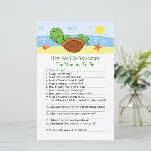 かわいいカメ赤ちゃんシャワーゲームをどれだけ知っているか (スタンド正面)