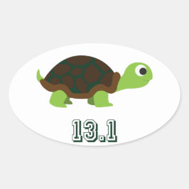 かわいいカメ13.1 楕円形シール