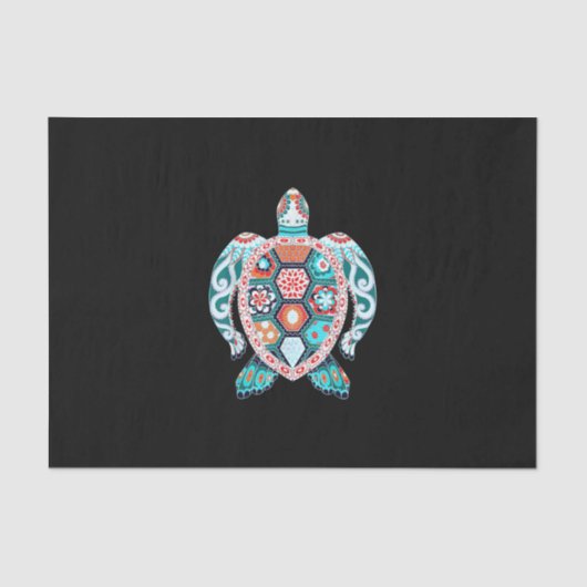 かわいいカメ – ウミガメ海Cceanビーチ恋人 薄葉紙 (正面)