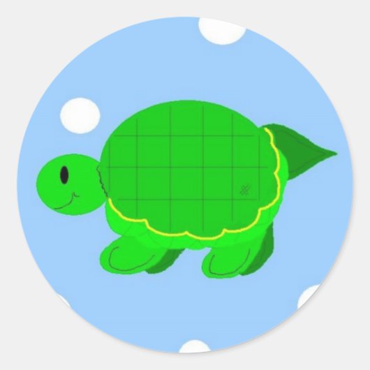 かわいいカメ ラウンドシール (正面)