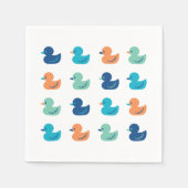 かわいいカモのパドリングアート装飾用クッション スタンダードカクテルナプキン (正面)