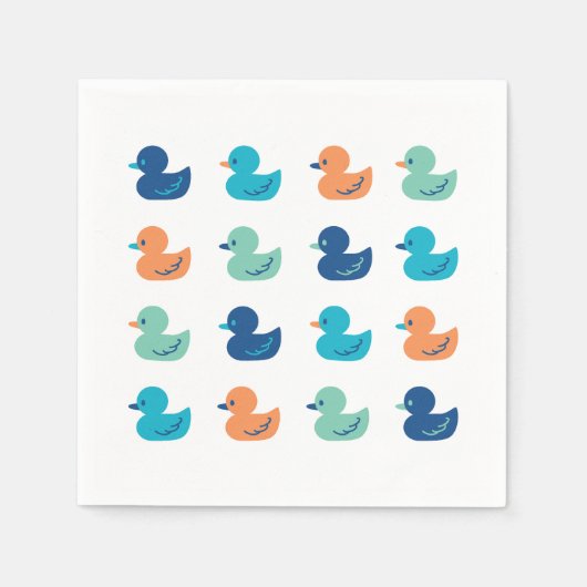 かわいいカモのパドリングアート装飾用クッション スタンダードカクテルナプキン (正面)