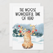 かわいいカモシカのホリデー・クリスマス シーズンカード (正面/裏面)