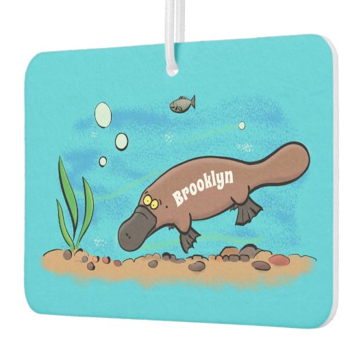 かわいいカモノハシのスイミングアニメ カーエアーフレッシュナー (左)