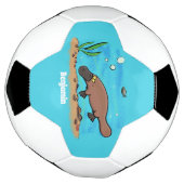 かわいいカモノハシのスイミングアニメ サッカーボール (回転)