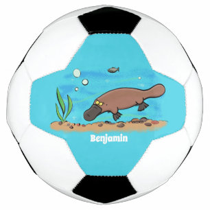 かわいいカモノハシのスイミングアニメ サッカーボール
