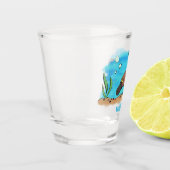 かわいいカモノハシのスイミングアニメ ショットグラス (左)