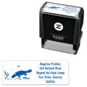 かわいいカモノハシのスイミングアニメ セルフインキングスタンプ (インサイチュ)