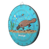 かわいいカモノハシのスイミングアニメ ダーツボード (正面右)