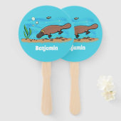 かわいいカモノハシのスイミングアニメ ハンドファン (正面&裏面)