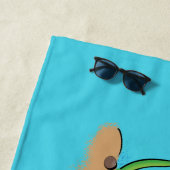 かわいいカモノハシのスイミングアニメ ビーチタオル (インサイチュ)