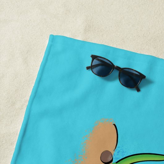 かわいいカモノハシのスイミングアニメ ビーチタオル (インサイチュ)