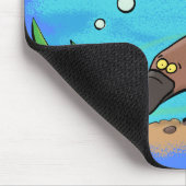 かわいいカモノハシのスイミングアニメ マウスパッド (コーナー)