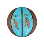 かわいいカモノハシのスイミングアニメ ミニバスケットボール (縦)